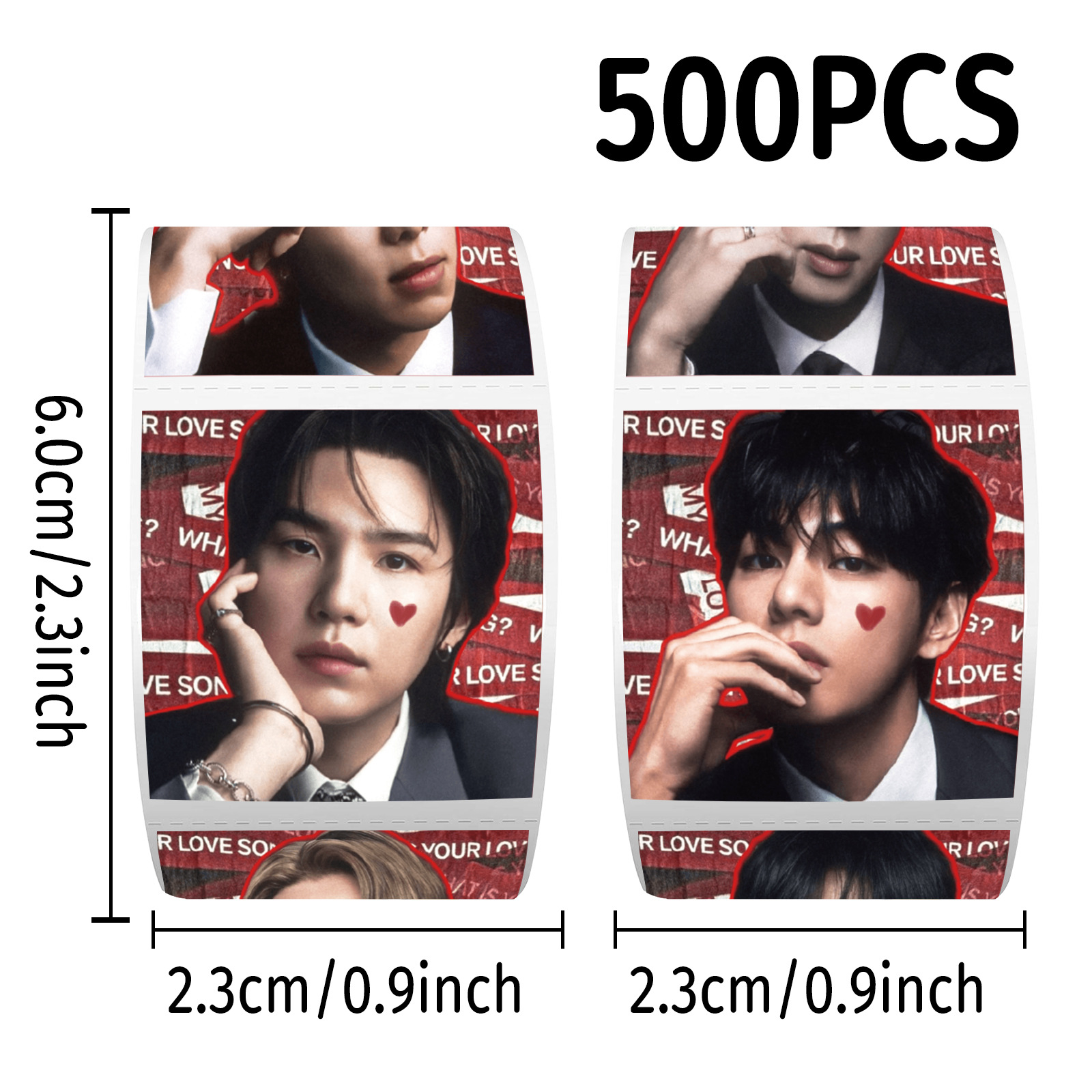 Case Fan - K-pop BTS Rulo Çıkartmalar 500 Adet